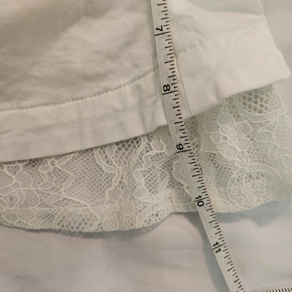 Miaou White Lace Accent Ensemble Crop Blouse Flirty Sleeveless Summer Sweetheart - Picture 8 of 8